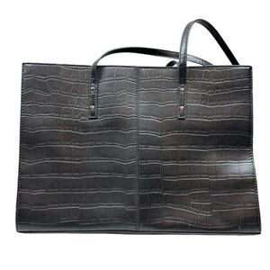 WILSONS Leather Icon Tote, black Cocodile Embossed
